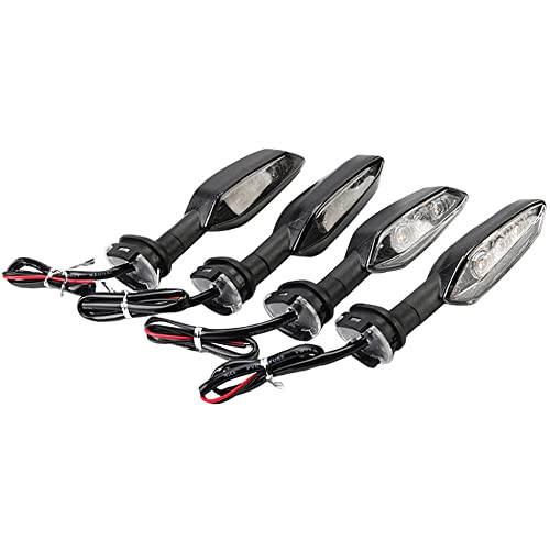 YOMTOVM Motocicleta 2 peças 3 LEDs Indicadores de Direção Lente Fumaça, Caixa ABS Preto Luz Constant