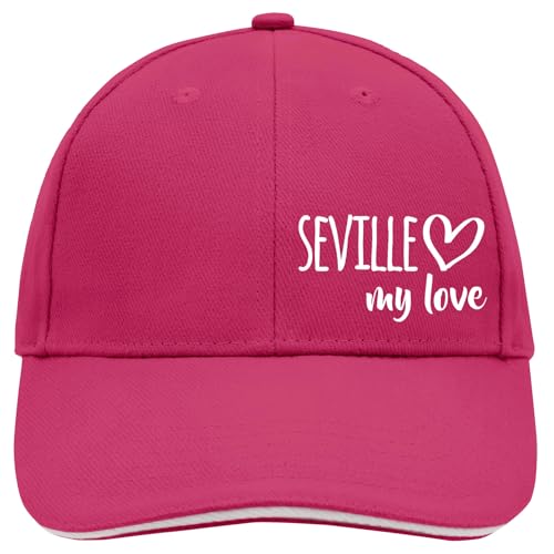 huuraa berretto da Baseball Seville my Love Cappello Unisex Regalo Rosa/Bianco Seville my Love Souvenir