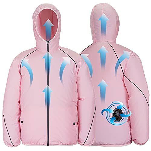 Chaqueta ventilada con ventiladores y capucha reflectante rosa XL miniatura 1