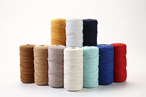 Gohof Macrame Cord 3Mm X 109Yards Natural Macrame Cotton Rope Colored Macrame Rope Soft Cotton Cord Macrame Supplies Craft Rope Macrame Yarn For Plant Hanger Wall Hanger Dreamcatcher (Beige) #TOP5