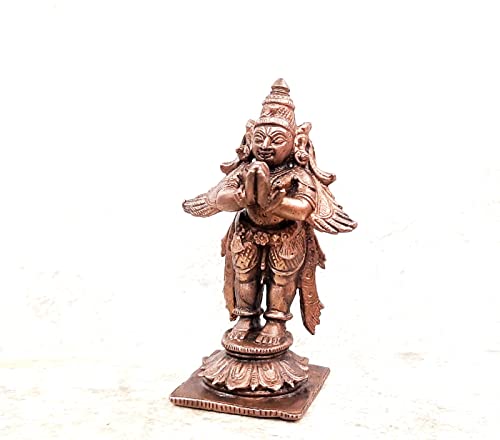 Image of Copper Idols, 8.5 cm, Copper Handmade Standing Garudar 158 gram, Patina Antique Finish, Pack of 1 Piece