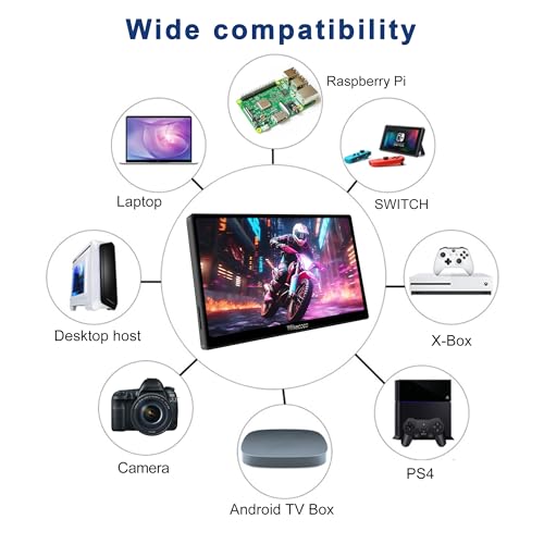 Image of wisecoco 7 inch Portable Monitor Touchscreen IPS 1080P 1920x1080 120Hz Mini LCD Display Second Screen USB C HDMI Ultra Thin for Raspberry Pi 5 /4 Switch PS5 Xbox Laptop PC