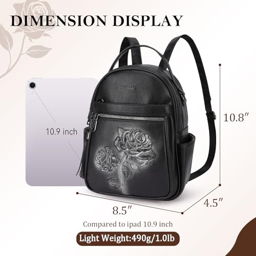 Image of Mini Backpack Purse for Women,Vegan Leather Small Backpack for Daily | Embossed Lightweight Water-Resistance Travel Mini Fashion Daypack Bag,Ladies Casual Backpack Purse Gift Choice for Women
