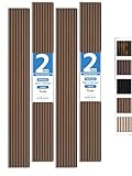 Mollywell Wood Panels for Wall, Time-Saving Installation, Versatile Wood Slat Wall Decor, Enhanced Acoustic & Sound Proof Fluted Design for Home & Office, 2 Pcs Teak, 94.5x12.5 Inch