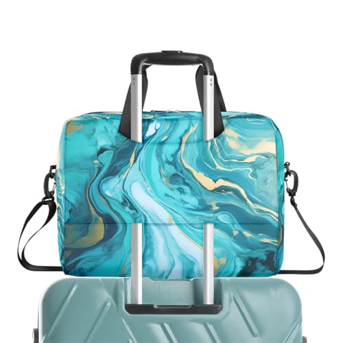 Maletín para portátil 16 pulgadas color mármol azul y teal miniatura 6
