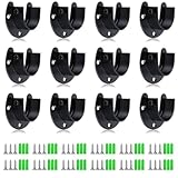 NiuLumea Soportes de barra de acero inoxidable en forma de U de 20 x 10 x 5 cm, 12 unidades, color negro