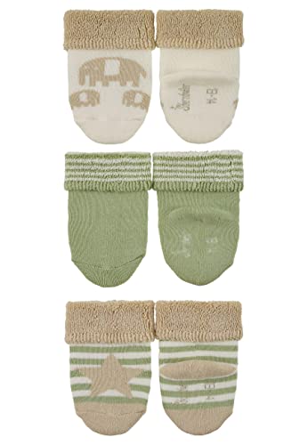 Baby Socks for Boys, 3-Piece Elephant Socks, Ecru, 16, ecru, 16