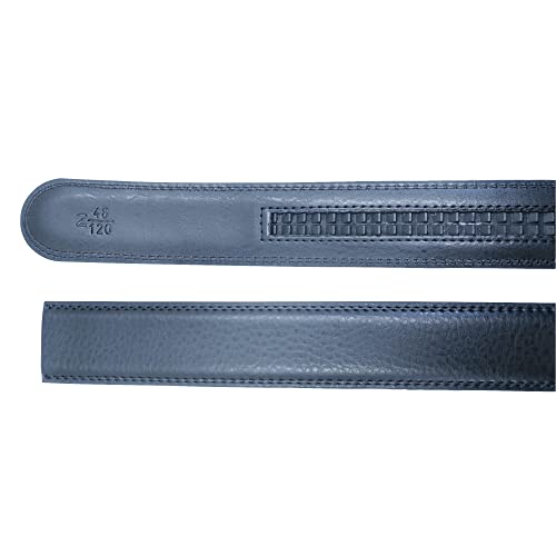 COTIDI Ceinture homme en cuir automatique à cliquet sans trous 35 mm de large sans boucle (125 cm, NOIR H20) – vue 4
