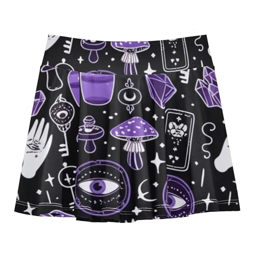 Skirts with Shorts Purple Mushrooms Black Athletic Shorts Girls Skorts Dance Little Girl 4t
