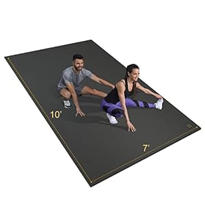 Gxmmat Extra Wide Large Exercise Mat 12’x7’/10’x7/8’x7(7mm), Thick Workout Mats for Home Gym Flooring, High-Density Durable Cardio Mat, Shoe Friendly, Perfect for Plyo, MMA, Jump Rope, Weight, Fitness