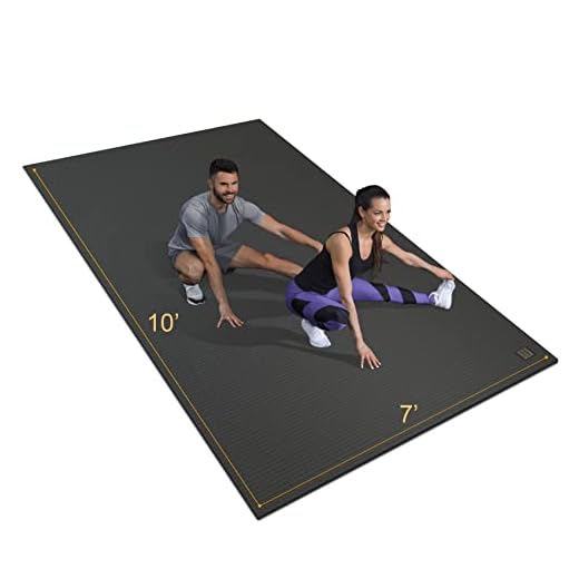 Gxmmat Large Exercise Mat 10'x7''x7mm, Thick Workout Mats for Home Gym Flooring, Extra Wide Non-Slip Durable Cardio Mat, High Density, Shoe Friendly, Perfect for Plyo, MMA, Jump Rope, Stretch, Fitness