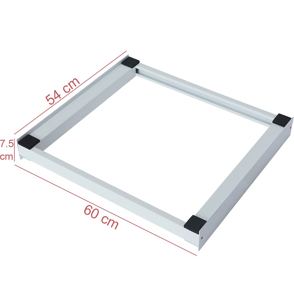 Kit de conexión para lavadora y secadora, soporte base universal de sobreposición para ahorrar espacio, con correa de seguridad y adhesivos antideslizantes, marco para apilamiento de electrodomésticos