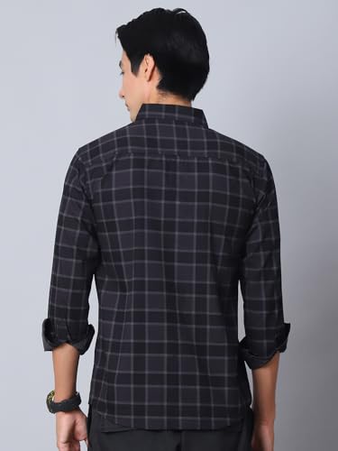 Image of Majestic Man Comfort Cotton Slim Fit Checked Casual Shirt for Men