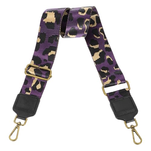 Image of uxcell Wide Shoulder Strap, 5cm Adjustable Purse Strap Replacement Crossbody Strap for Shoulder Bag Handbag, Purple, Bronze Square Mouth Buckle
