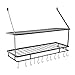Cuisine Support Mural, Étagère industrielle de 76 cm avec 12 crochets, Porte-Casseroles Mural de Suspension, pour Ustensiles Support de Pot en Acier Inoxydable 55x25x76cm