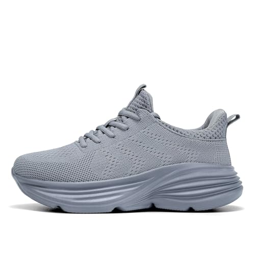 Image of WJA Men's Non Slip Walking Shoes Lightweight Breathable Casual Running Shoes Fashion Sneakers Mesh Workout Sports Shoes
