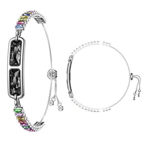 Image of Yihou Smart Bracelet for Women Fitness Tracker Jewelry Fitness Bracelet Smart Band with Sleep Tracker Heart Rate Monitor Diamond for Android iOS Black Colourful