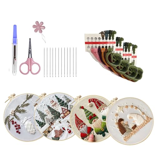 Kit de broderie de Noël aiguille fil cerceau MEIBAOGE kit couture