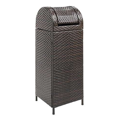 happimess HPM1202A Darla 31.39-Gallon All-Weather Wicker/Metal Swing Top Hideaway Outdoor