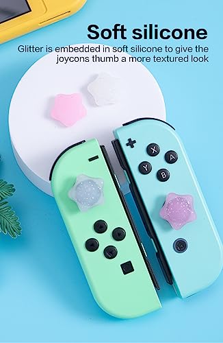 NANANINO Silicone Joycon Thumb Grip Caps, Soft Joystick Cover Caps Compatible with Nintendo Switch/OLED/Switch Lite, 4PCS - Stars - Image 4