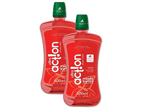 Kit 2 Antissépticos Bucal Ultra Action Menta Swiss 500ml