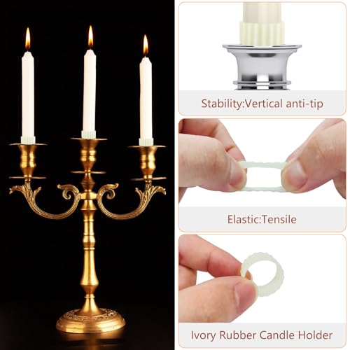 30Pcs Rubber Candle Hugger, Grippers Candle Hugger Gaskets Upright Fitters Holders Peg Candles Holders Silicone, Keep Bougie Upright in Place for Taper Candless Cups by HWIWAOQM - Image 4