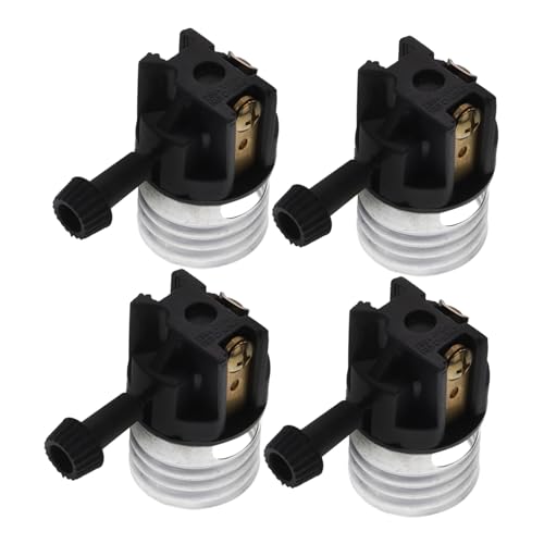 Gatuida 4 piezas Portalámparas con Base de Aluminio y Regulación de Tres Posiciones Casquillo Roscado de Repuesto para Lámparas de Techo y Pared Fácil Instalación para Uso Interiores como