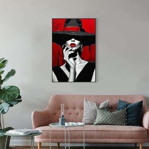 Art mural moderne lèvres rouges impression sur toile affiche maison salon 70x100cm - 3