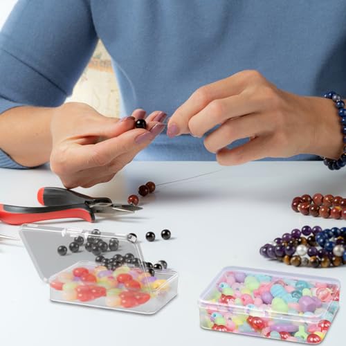 Image of Small Clear Plastic Storage Boxes, 30 Pack Mini Organizer Boxes for Jewelry Beads, Craft Supplies, Tools, Square Containers, 4.1 x 3 x 1 Inches