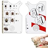 3 Stück Zeckenkarte mit Lupe für Mensch, Kinder, Hund und Katze, Zeckenkarte für Menschen für Outdoor, Camping und Haustiere, Tick-Karte sanft Zecken vom Haustier oder Menschen entfernen