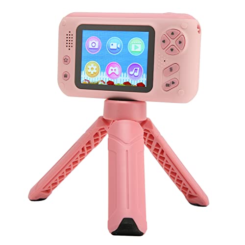 Fotocamera per bambini Display a colori IPS da 2.4 pollici videocamera digitale con treppiede 180° anteriore e posteriore reversibile foto Video MP3 Mini Giocattolo