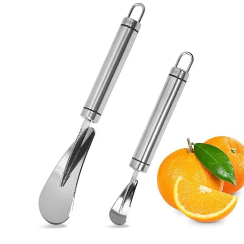 2 Pcs Stainless Steel Orange Grapefruit Citrus Peeler, Easy to Peel
