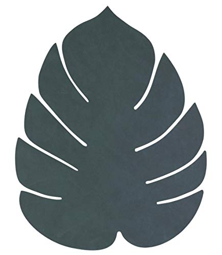 LindDNA 989959 Monstera Set de Table en Cuir recyclé Nupo Vert foncé 26 x 22 cm Cover