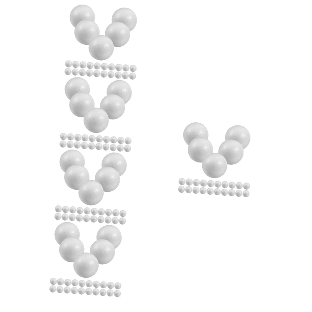 Lurrose 125pezzi Palline di Polistirolo Bianche per Fai da Te per Decorazioni Festive e Lavoretti Creativi per Progetti Artigianali e Ornamenti Personalizzati