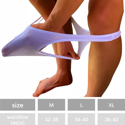 Men's sexy underwear Low waist Briefs mens thong breathable mesh G-string Underpants2