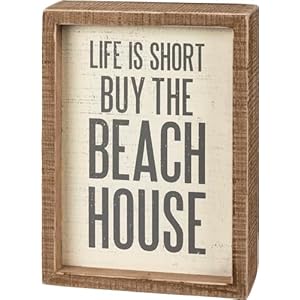 Primitives by Kathy Home Décor Inset Box Sign - Life Is Short Buy The Beach House Primitives by Kathy Home Decor Inset Box Sign Life Is Short Buy The Beach House