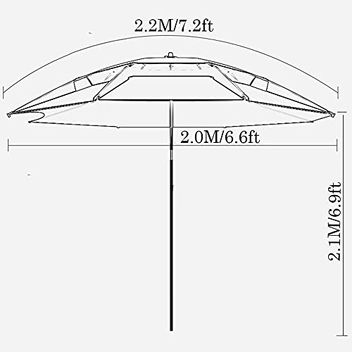 Parasol extérieur inclinable CLSDRZC tente de pêche imperméable avec ancrage - 7