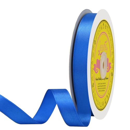 Image of Double Face Royal Blue Satin Ribbon 5 /8 inch X 50 Yards Polyester Royal Blue Ribbon for Gift Wrapping Very Suitable for Weddings Party Invitation Decorations and More