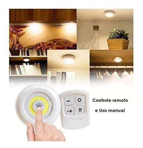 Kit 3 Lampadas Luminaria Led Controle Sem Fio Spot Remoto 15w