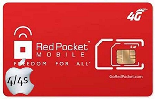 Red Pocket Dual Cut Gsmt Sim Card Tmobile Compatible Micro and Regular Red Pocket Dual Cut Gsmt Sim Card Tmobile Compatible Micro and Regular