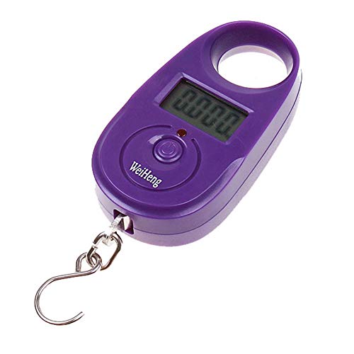 Preisvergleich Produktbild ENticerowts Elektronische Waage, tragbare Mini-Personenwaage, tragbare digitale Waage, Taschenwaage mit Hintergrundbeleuchtung, LCD-Reisetasche 25 kg, plastik, Purple