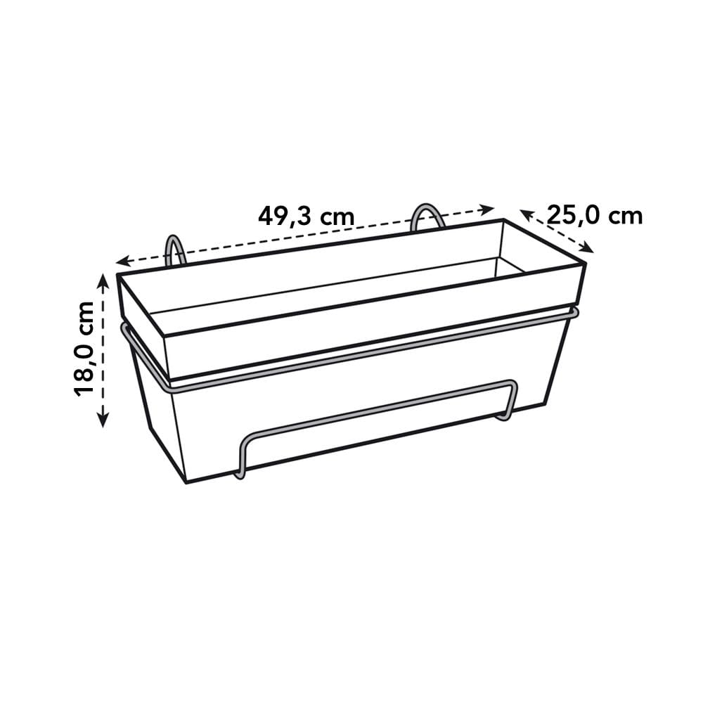 elho Loft Urban Balkonkasten Allin 1 50cm - Weiss | L 26.5 x B 49 x H 20.5 cm | für den Außenbereich