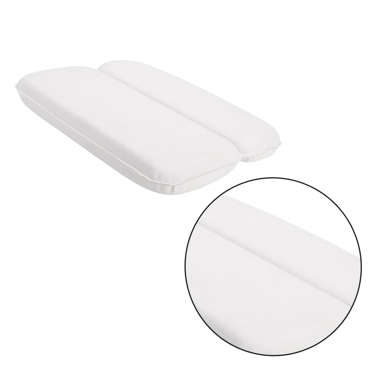 Cuscino Bagno in Spugna PU con Ventosa Antiscivolo Supporto Cervicale Ergonomico per Vasca e Spa Bianco