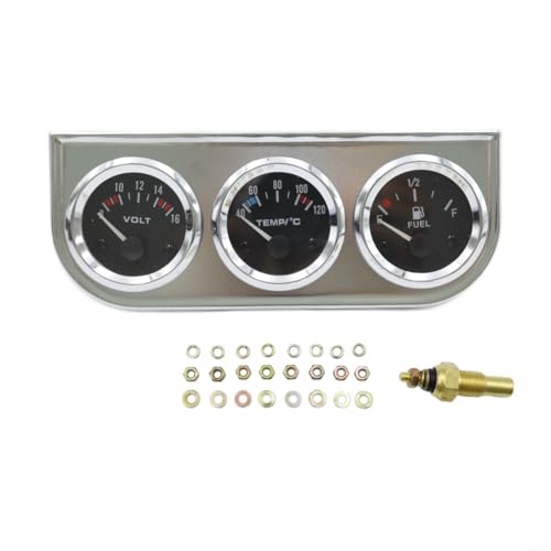 Kit de relojes para salpicadero de camión y SUV con voltímetro de 12V 6