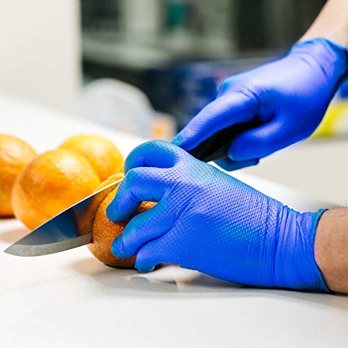 AMMEX Gloveworks HD Industrial Royal Blue Nitrile Gloves with Diamond Texture Grip, Case of 1000, 6 mil, Size Medium, Latex Free, Powder Free, Textured, Disposable, GWRBN44100