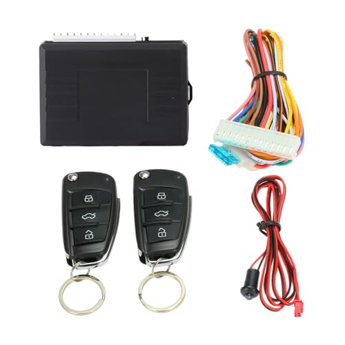 Cerradura Universal para Puerta de automóvil, de Entrada sin Llave y Kit de Bloqueo Central Remoto, Dos Llaves Estilo con botón de Apertura del Maletero, buscador de ubicación
