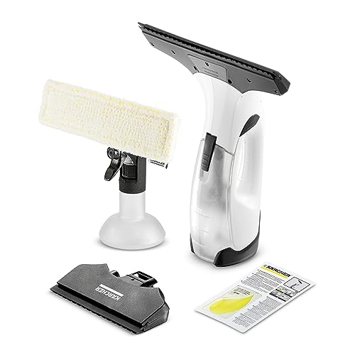 Kärcher Window Cleaner WV 2 Plus N, Battery Life: 35 min, LED Battery Charge Display, 2 Squeegees, Sprayer with Microfibre, 20 ml Concentrated Glass Cleaner, White, 1.633-642.0