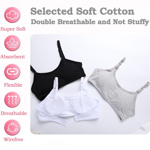 Teen Girls Training Bra Wireless Starter Sports Bras with Removable Padding Bralette for 10-16 Years3