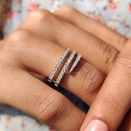 1pc Elegant Fashionable White Gold Three-ring Zircon Rings For Women Dating Party Daily Wear Silver Ring for Women Birthday Fine Jewelry2