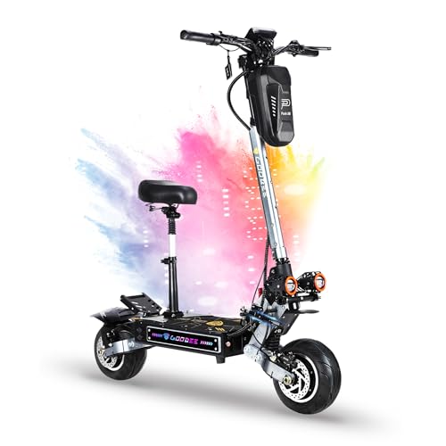 6000w Electric Scooter Dual Motor Up to 58 MPH, 60V35Ah